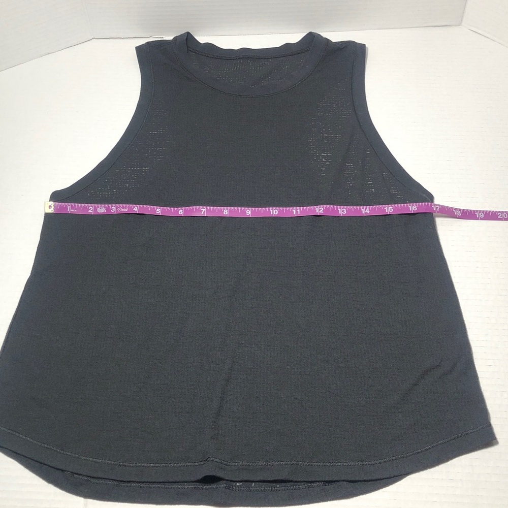 Lululemon Tank Top Scoop Neck Black See Through material Women’s size Small
